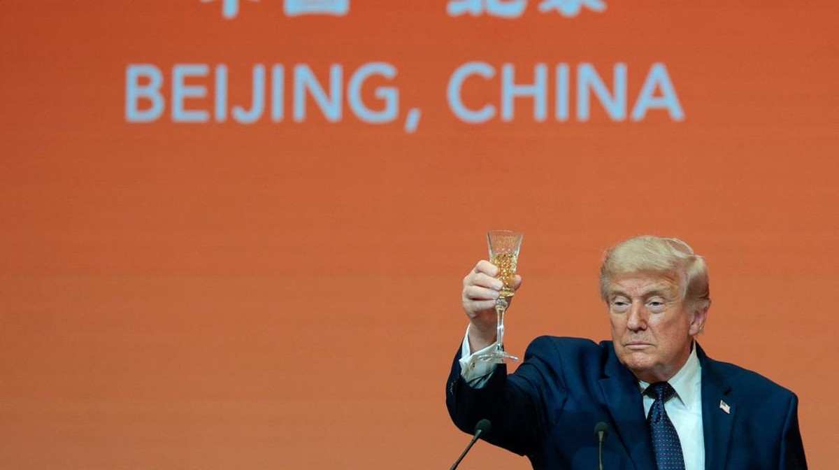 Potret Mesra Trump dan Xi Jinping di China, Bersulang di Jamuan Mewah