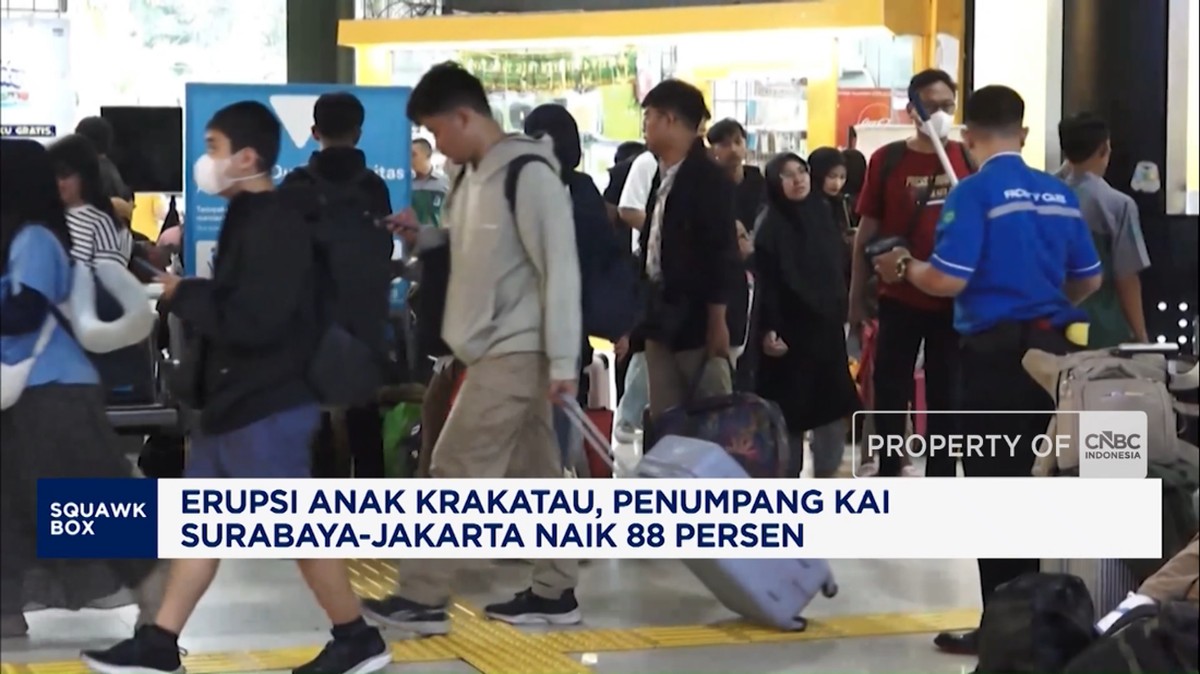 Video: Erupsi Anak Krakatau, Penumpang KAI Surabaya-Jakarta Naik 88%