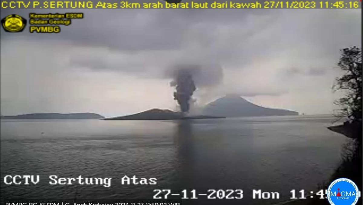 Update Gunung Anak Krakatau Rabu 9 September, Erupsi Kembali Terjadi